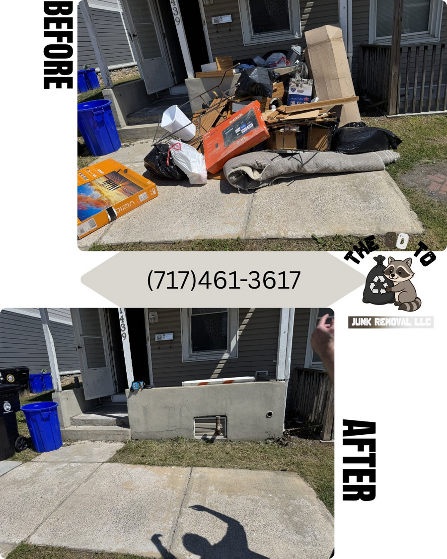 Curbside cleanout before and after
