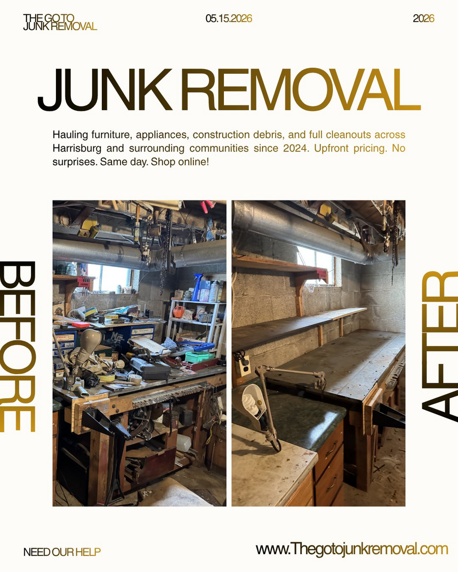 Garage Workbench — before and after